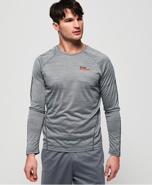 Superdry Active Microvent Hosszú Ujjú Férfi Pólók Szürke | NDZMU1927